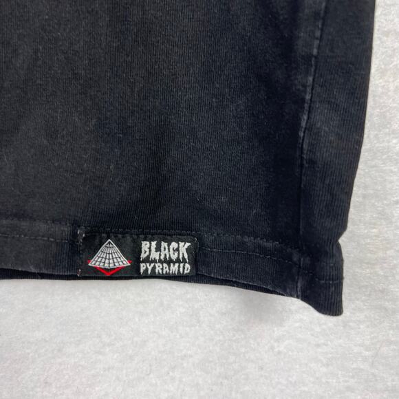 VTG BLACK PYRAMID GRAPHIC T-SHIRT MEN LARGE CREWNECK Heavy COTTON CASUAL SKATER - Picture 6 of 10